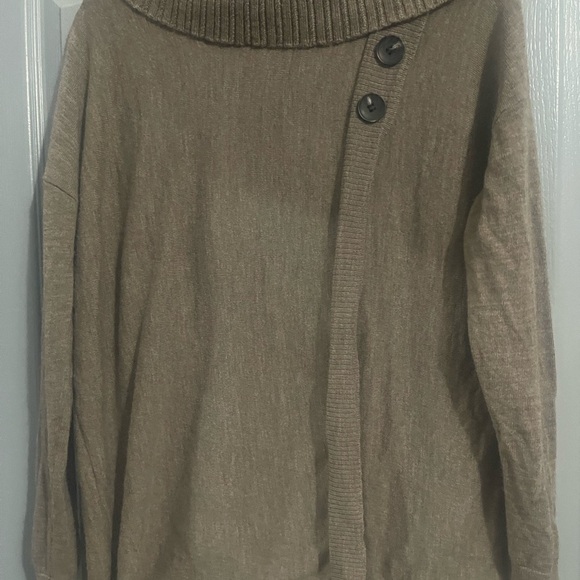 Ellen Tracy Sweaters - Ellen Tracy Brown Cowl Neck Sweater extra fine Merino wool S